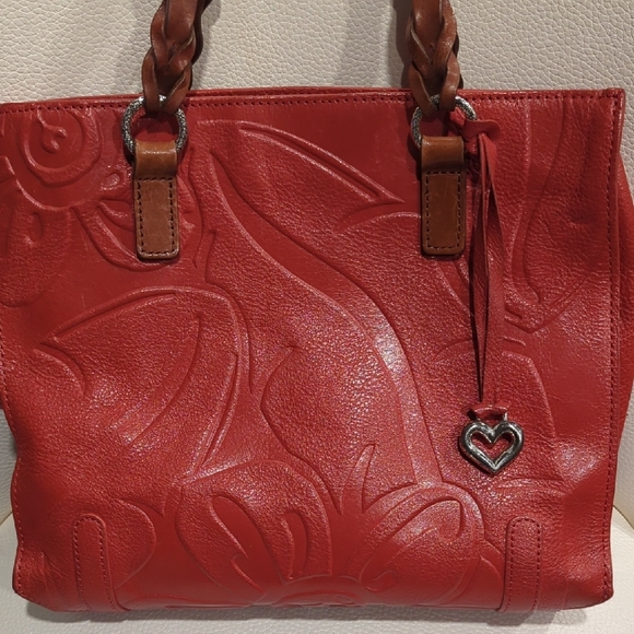 Brighton Rust Embossed Shoulder Bag with Braided Handles - Picture 2 of 16